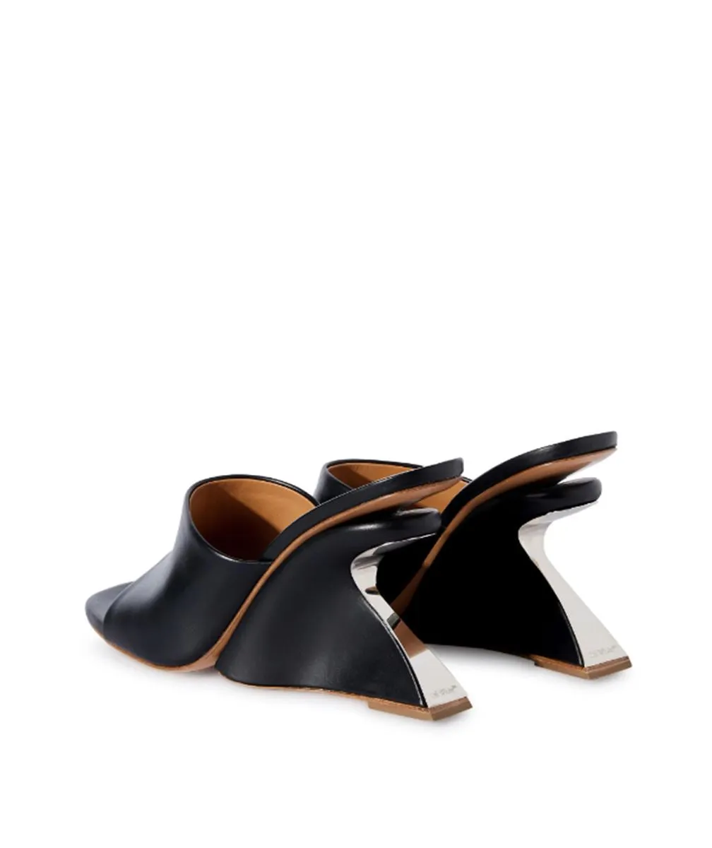 JUG WEDGE-HEEL LEATHER MULES