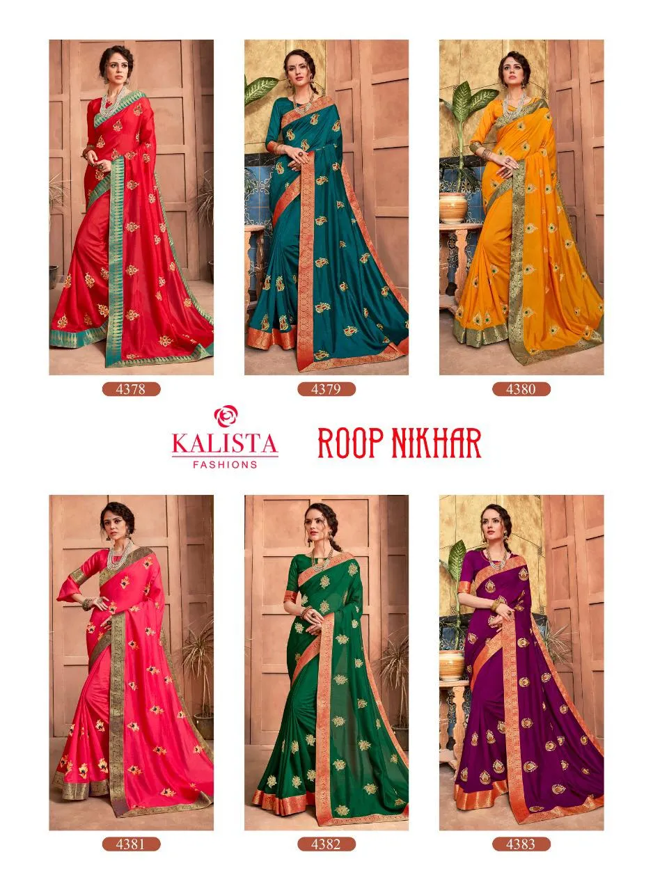 Kalista Fashion Roop Nikhar Designer Cotton Casual Sarees Collection