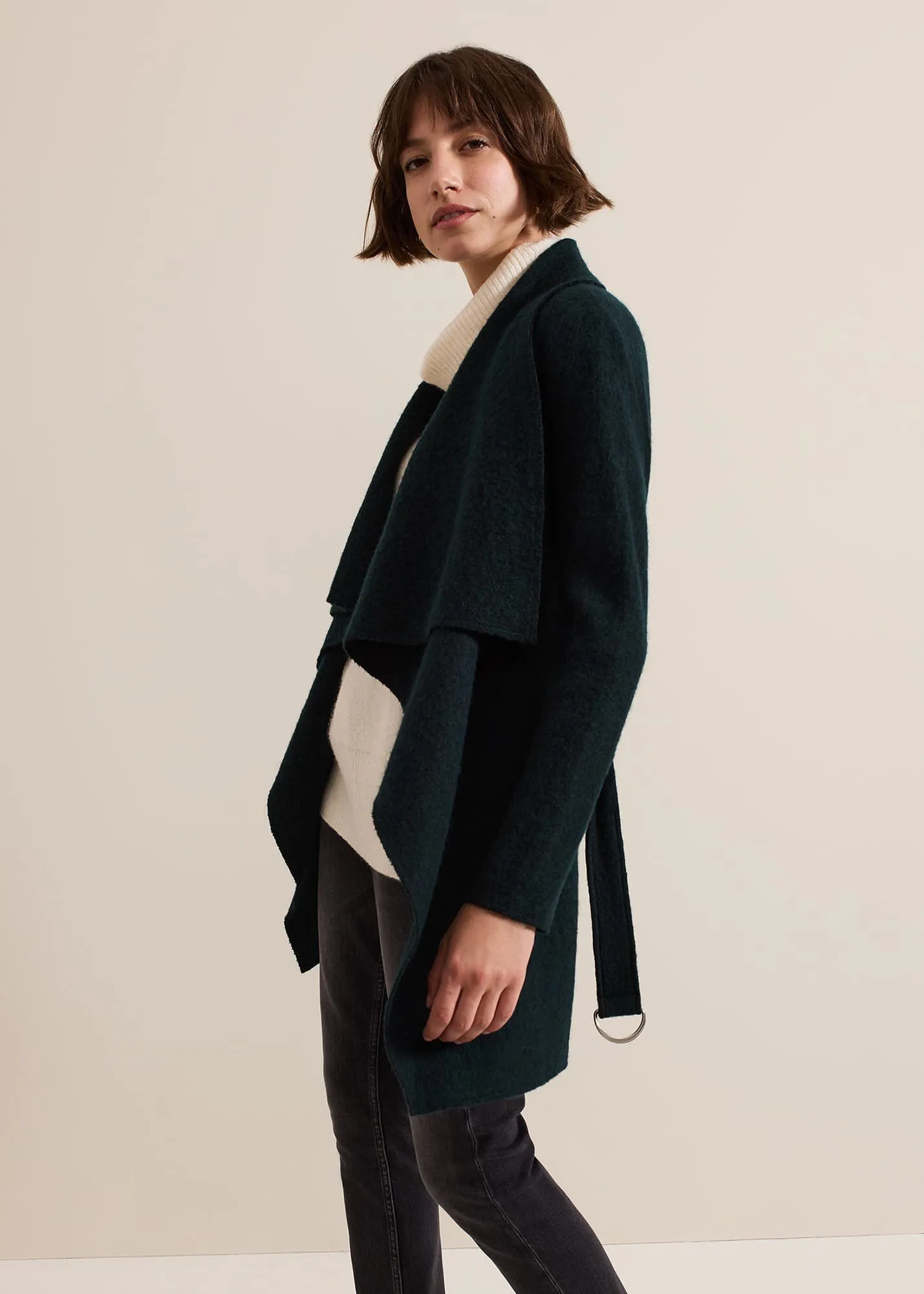 Lana Textured Drape Knit Coat