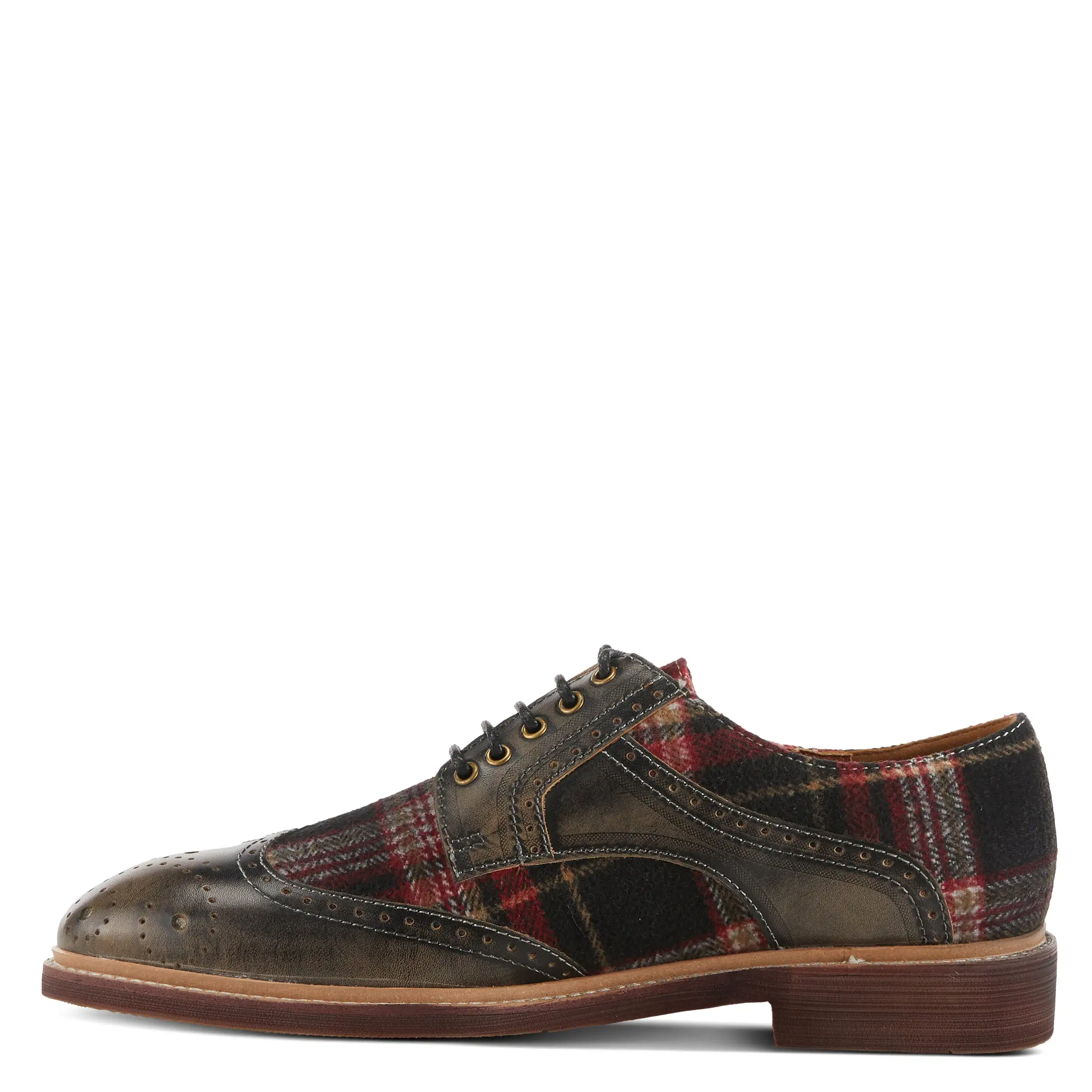 L'ARTISTE MEN THAVO-PLAID OXFORD SHOE