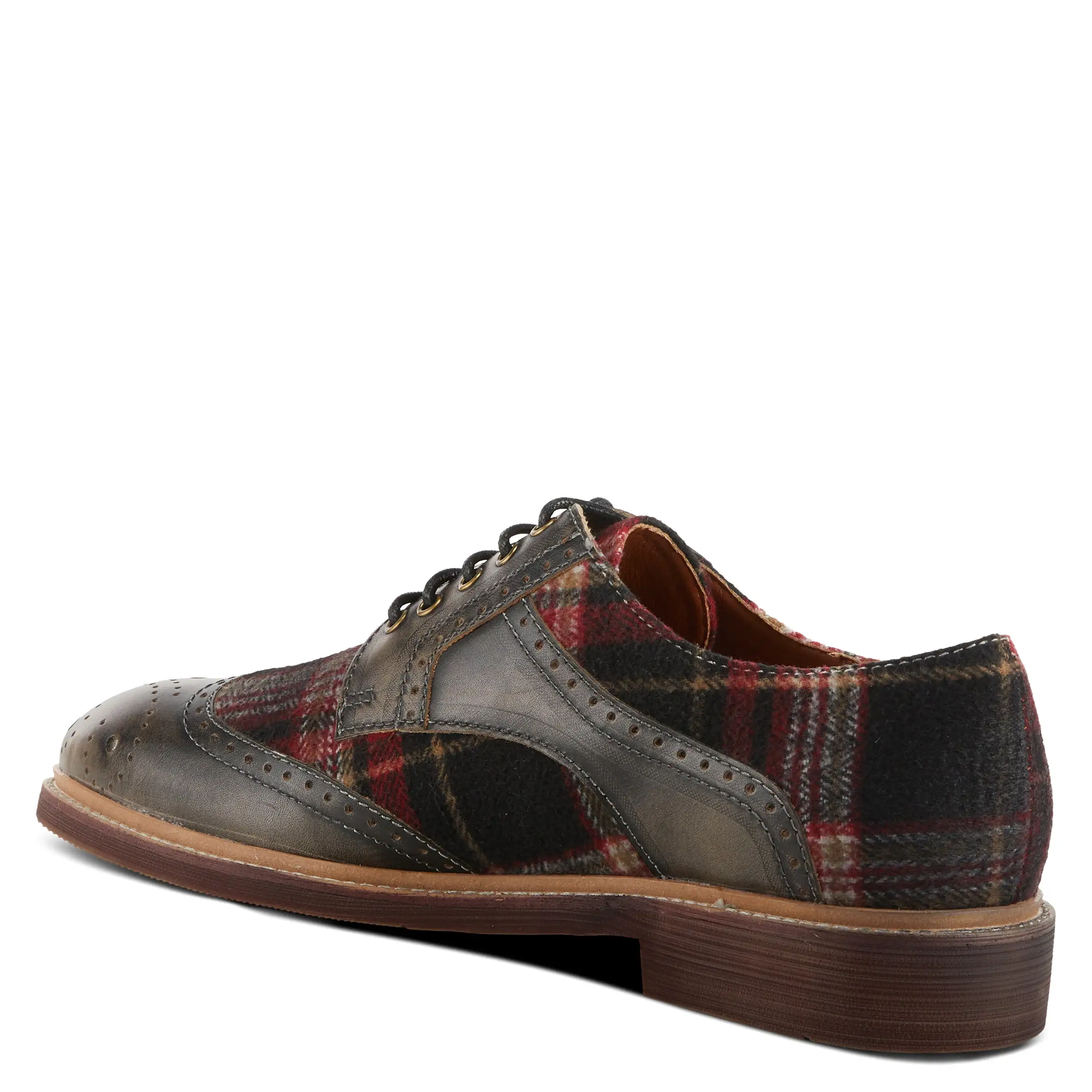 L'ARTISTE MEN THAVO-PLAID OXFORD SHOE