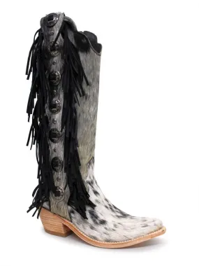 Liberty Black Womens Elora Pelo Blanco Boots