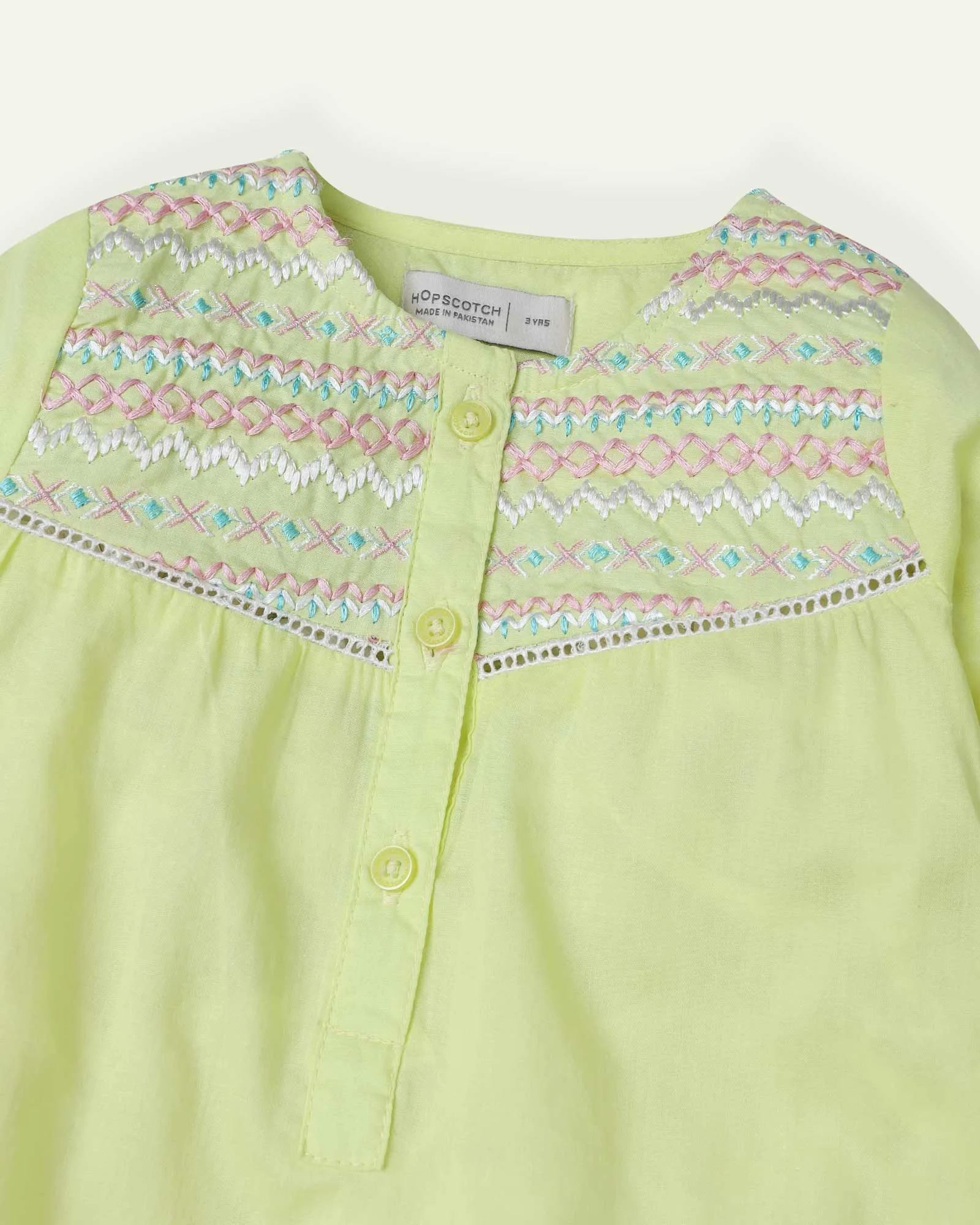 Lime Green Embroidered Tunic