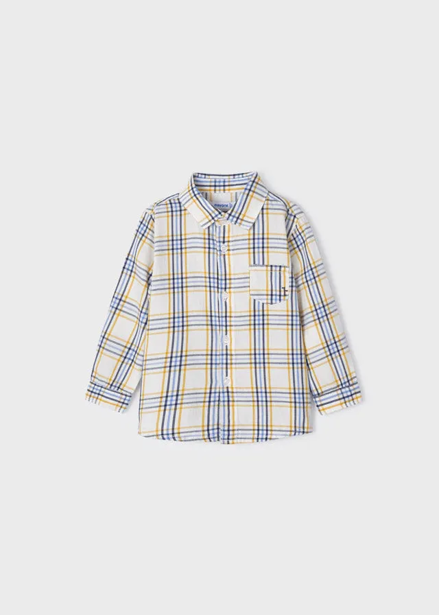 L/s checked shirt for baby boy - Corn