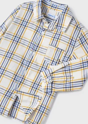 L/s checked shirt for baby boy - Corn