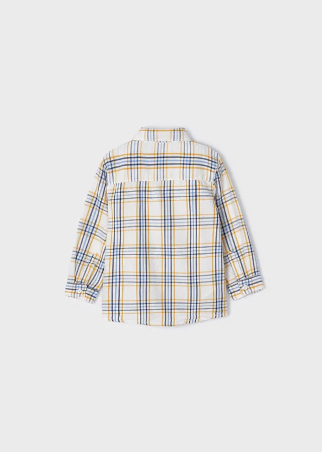 L/s checked shirt for baby boy - Corn