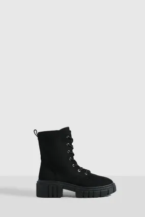 Lug Sole Lace Up Combat Boots