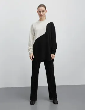 Mads Norgaard Sandra Sweater - Black/Winter White: XS