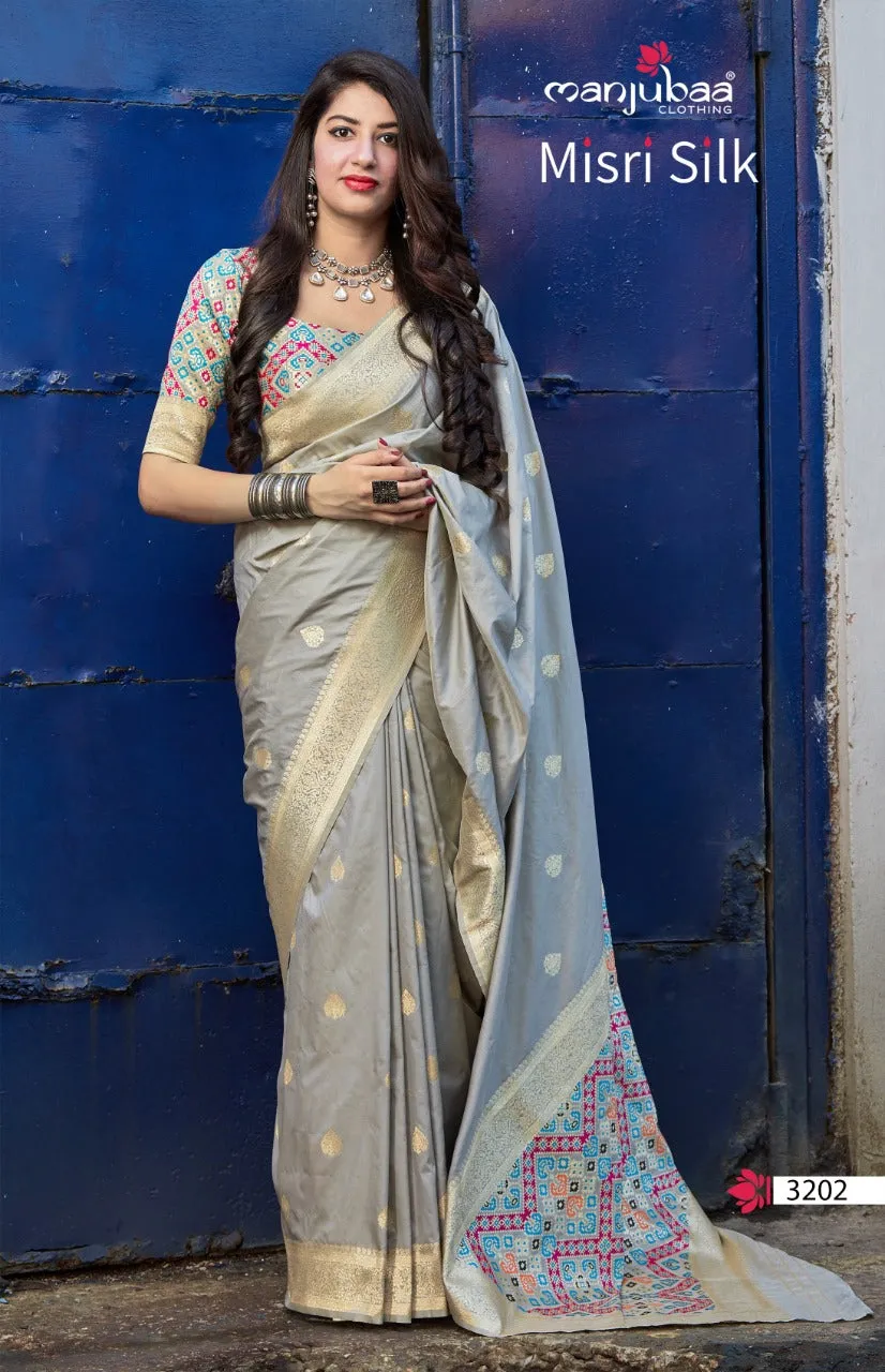 Manjubaa Clothing Misri Silk Fancy Designer Sarees