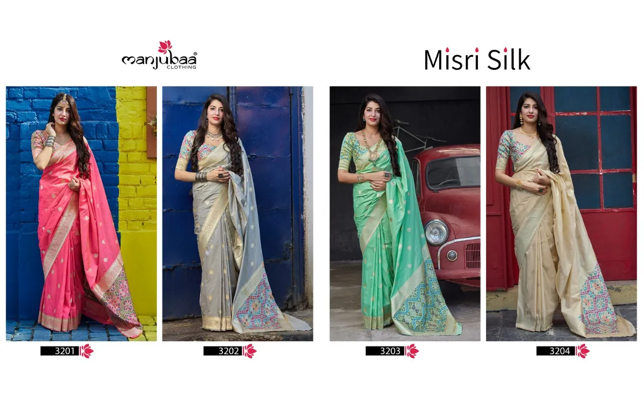 Manjubaa Clothing Misri Silk Fancy Designer Sarees