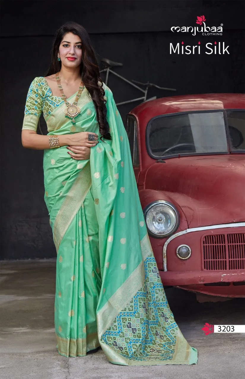 Manjubaa Clothing Misri Silk Fancy Designer Sarees