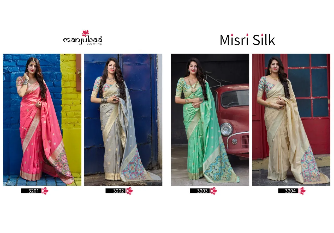 Manjubaa Clothing Misri Silk Fancy Designer Sarees