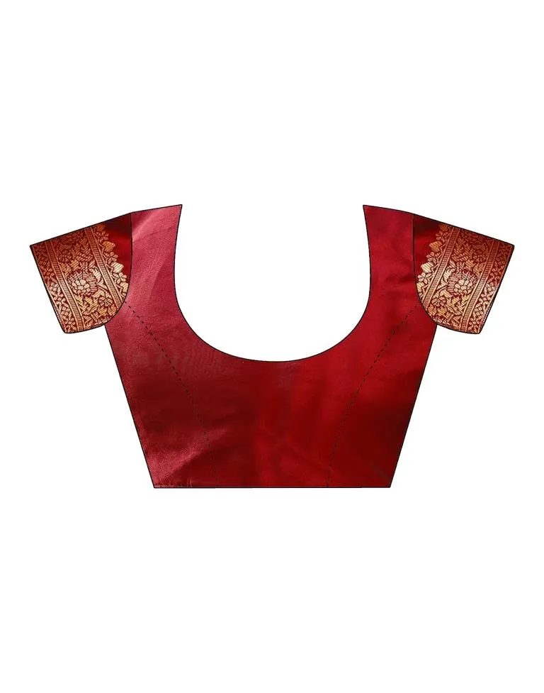 Maroon Silk Plain Sarees