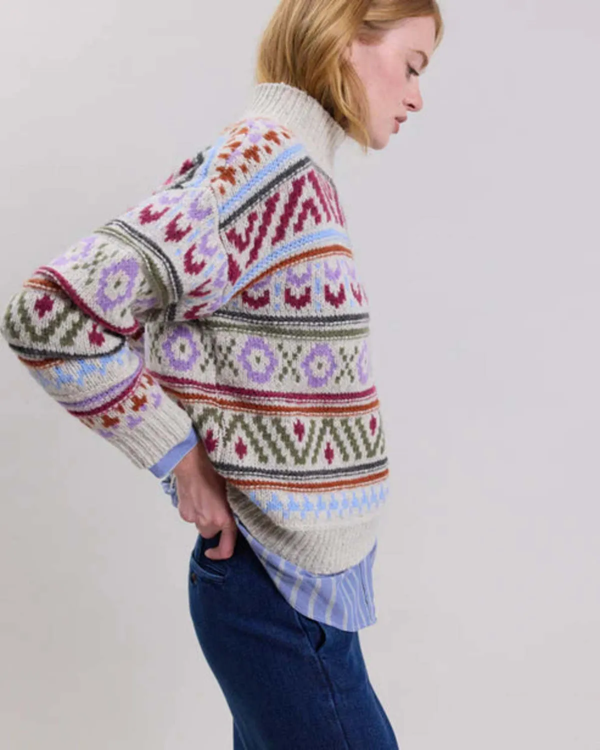 Mayalen Wool Jacquard Sweater - Multicolor