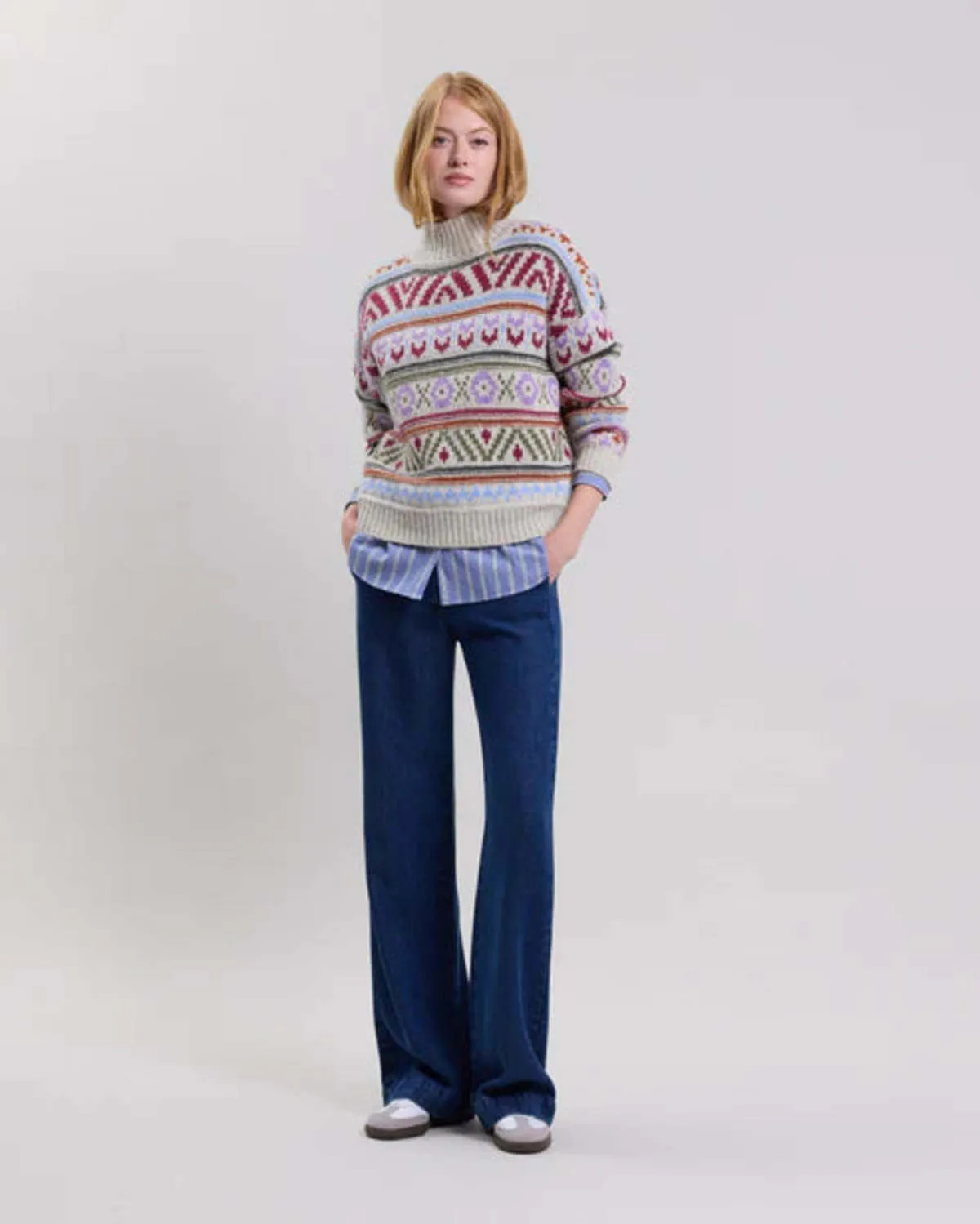 Mayalen Wool Jacquard Sweater - Multicolor