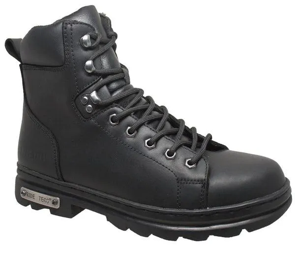 Men's 6 Zipper Lace Biker Boots