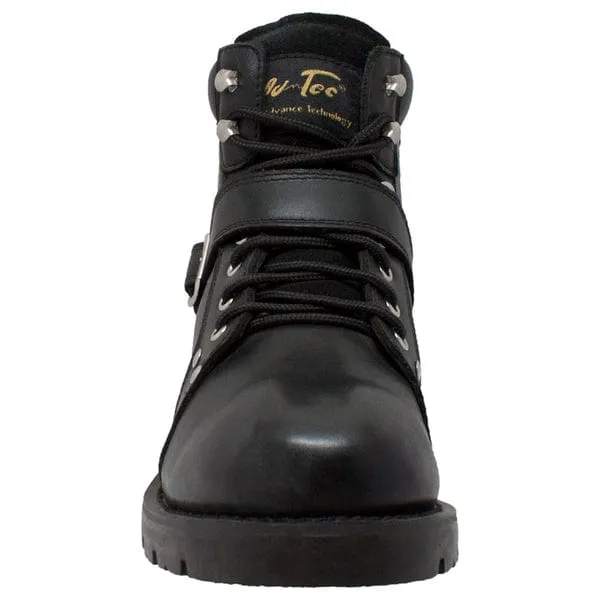 Men's YKK Zipper Biker Boots-BLACK