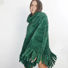 MINK KNITTED PONCHO