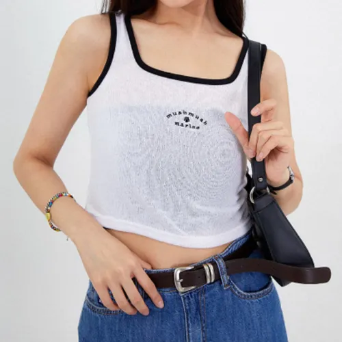 muahmuah  |Sleeveless Street Style Logo Tanks & Camisoles