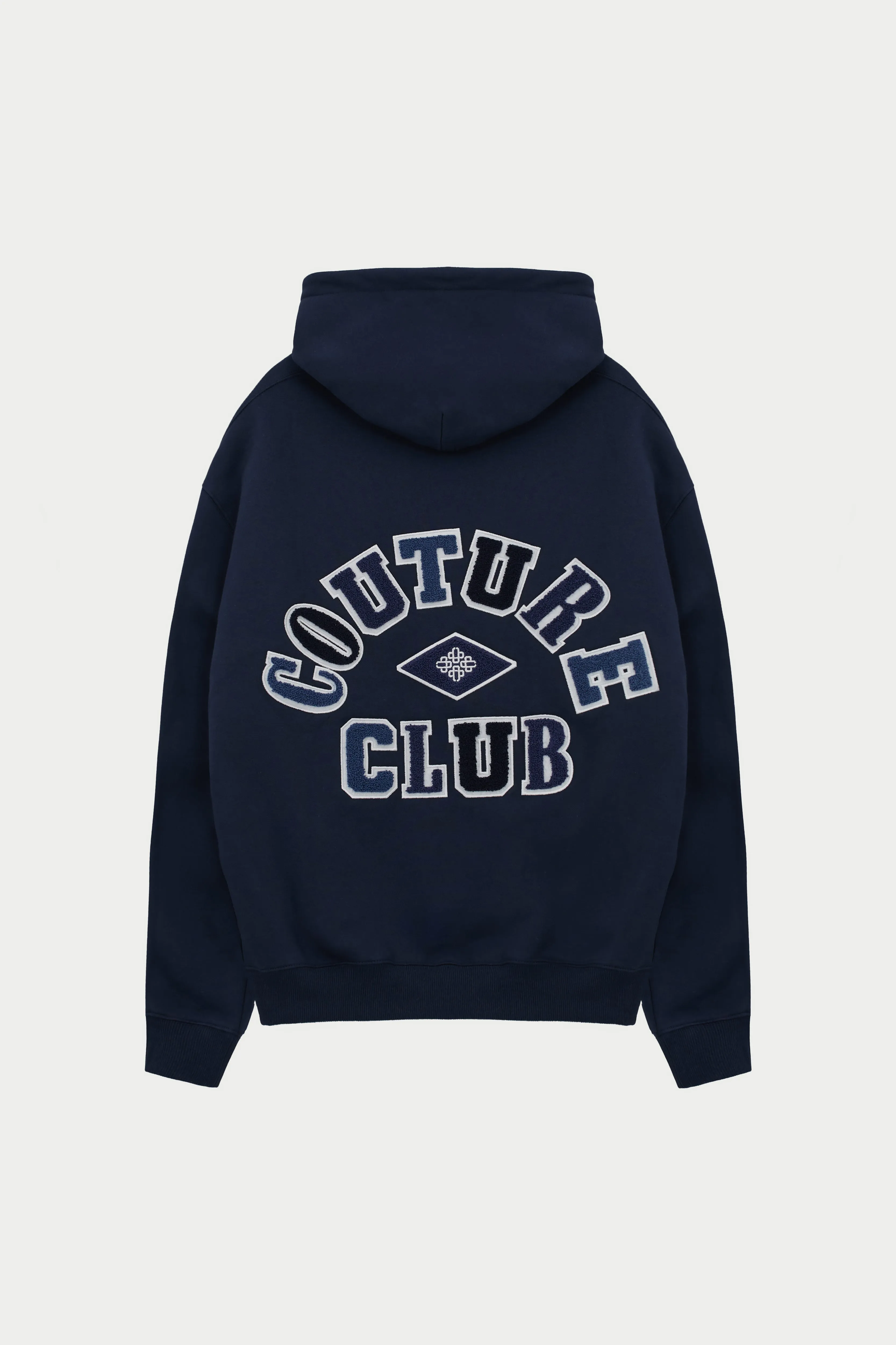 MULTIBADGE CHENILLE RELAXED HOODIE - NAVY