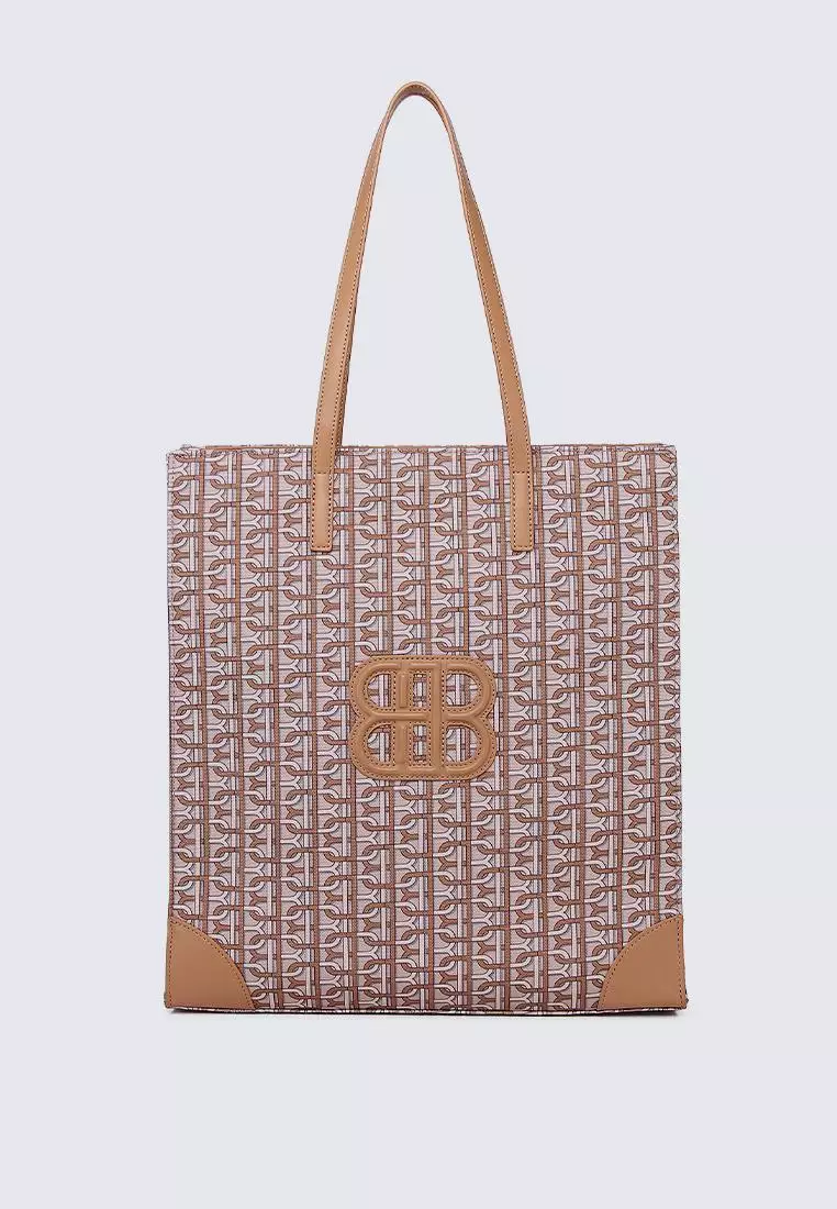 My Ballerine My Ballerine Melitta Printed Tote Bag In Almond