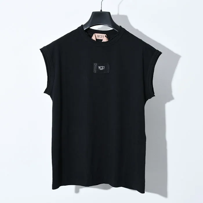 N21 numero ventuno  |Crew Neck Sleeveless Cotton Logo Tanks & Camisoles