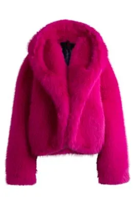 NAOMI x BOSS short coat in faux fur