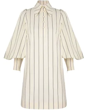 Navy and Cream Stripe Natura Tunic Dress