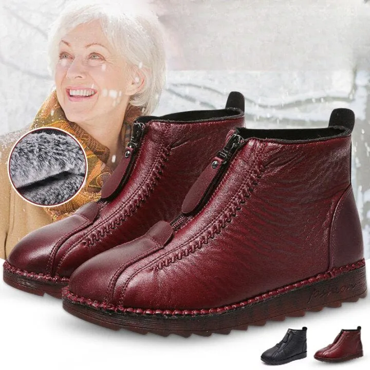 Non-slip genuine leather ankle boots: elegance and safety for everyday wear