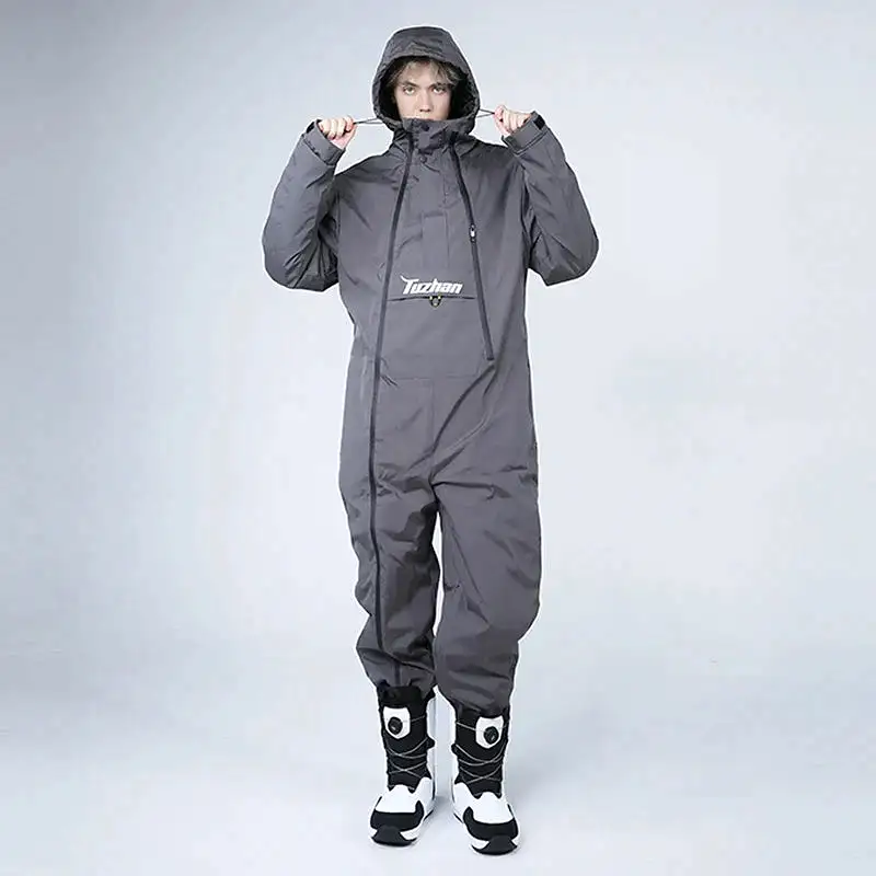 One-Piece Ski Jumpsuit Cold-Proof Men's and Women's Outdoor Waterproof Windproof Snowboarding Suit