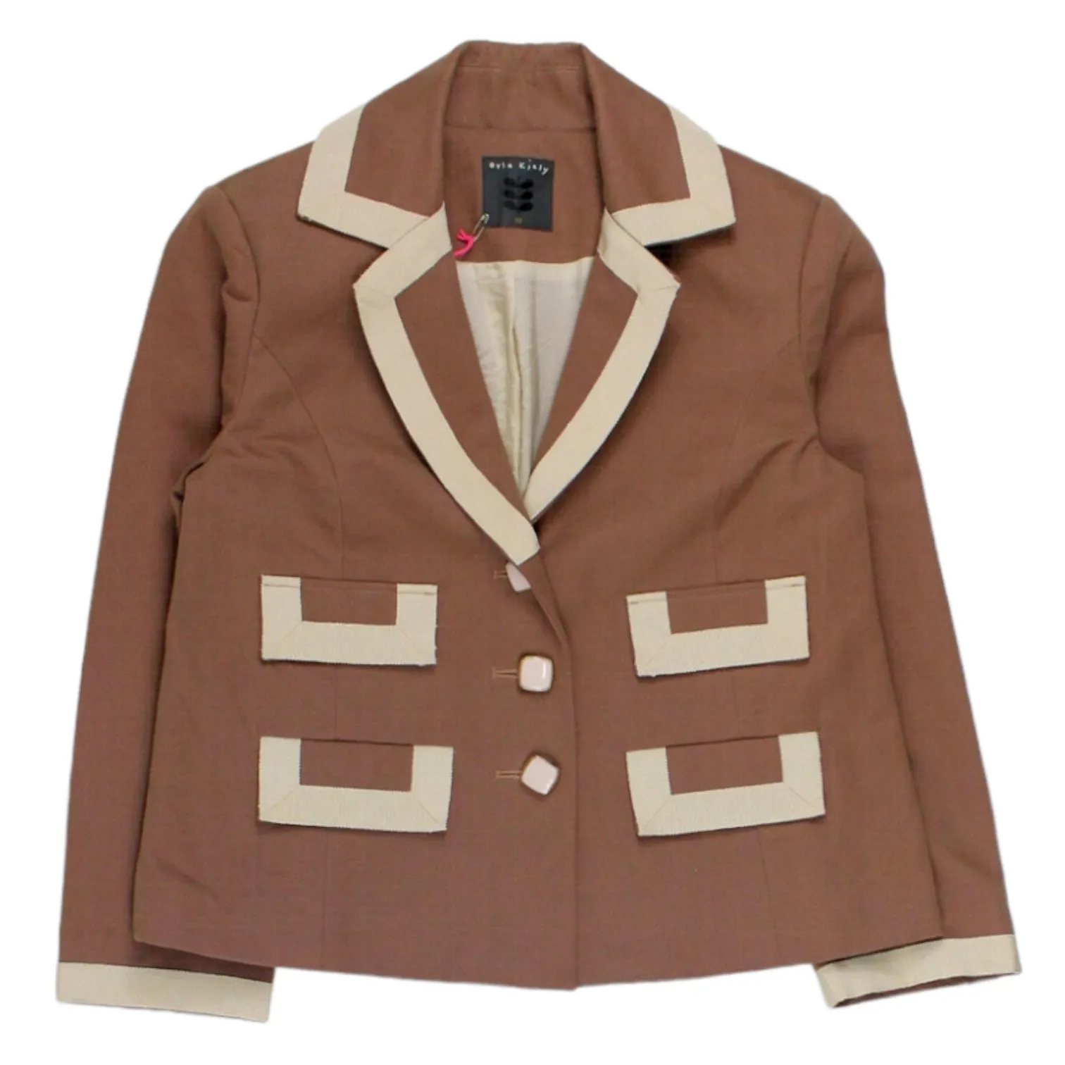 Orla Kiely Brown Petersham Trim Blazer