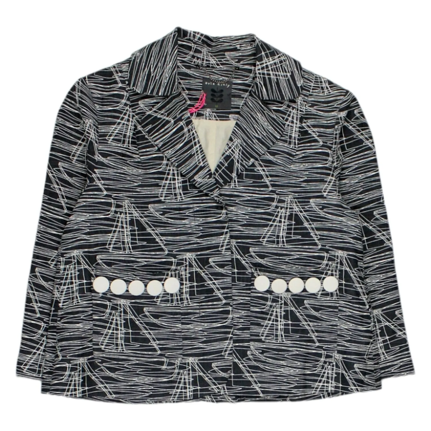 Orla Kiely Charcoal Boat Print Blazer