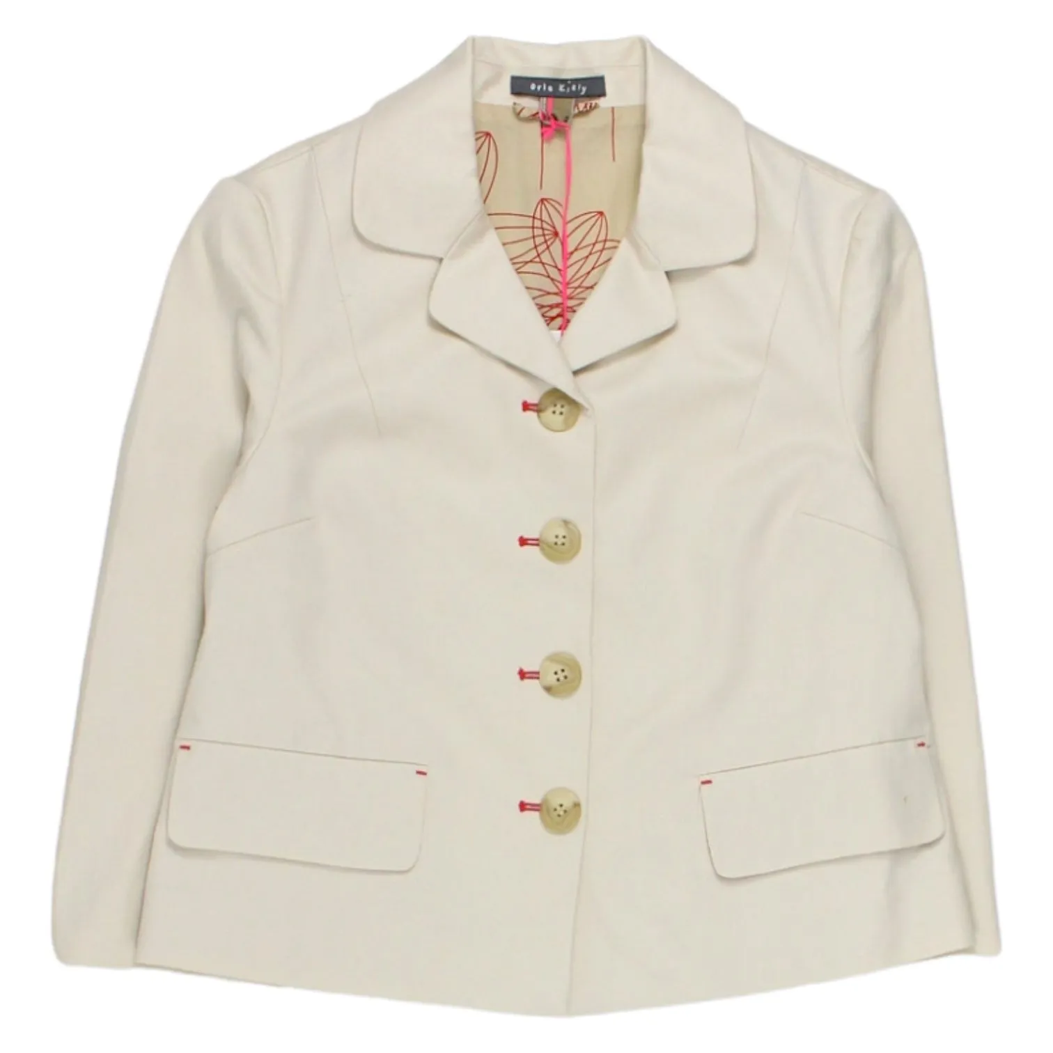 Orla Kiely Cream Cotton Blazer