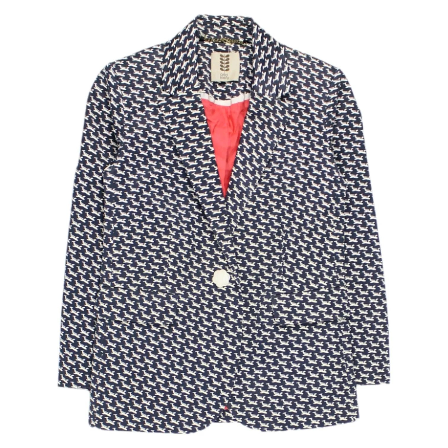 Orla Kiely Navy Aeroplane Print Blazer