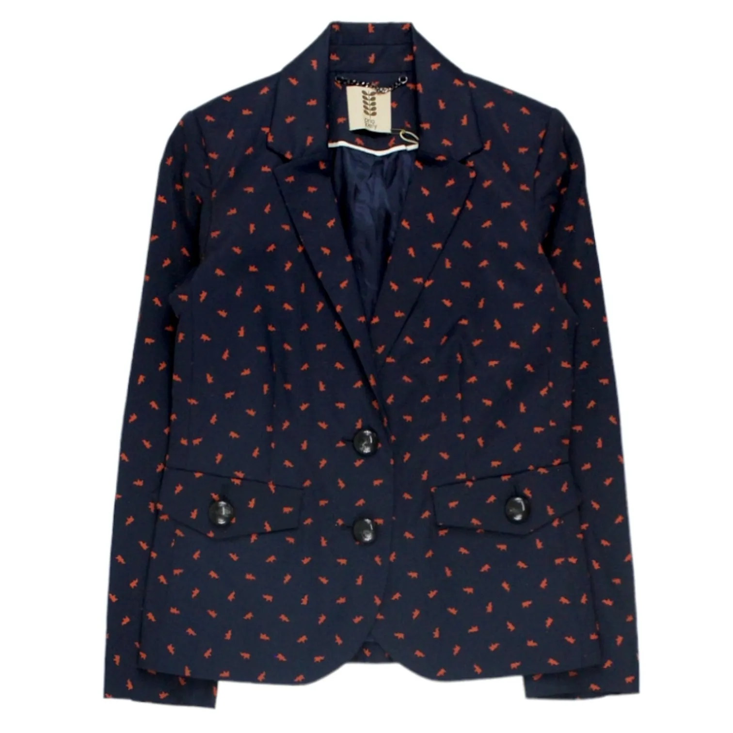 Orla Kiely Navy Rhino Print Blazer