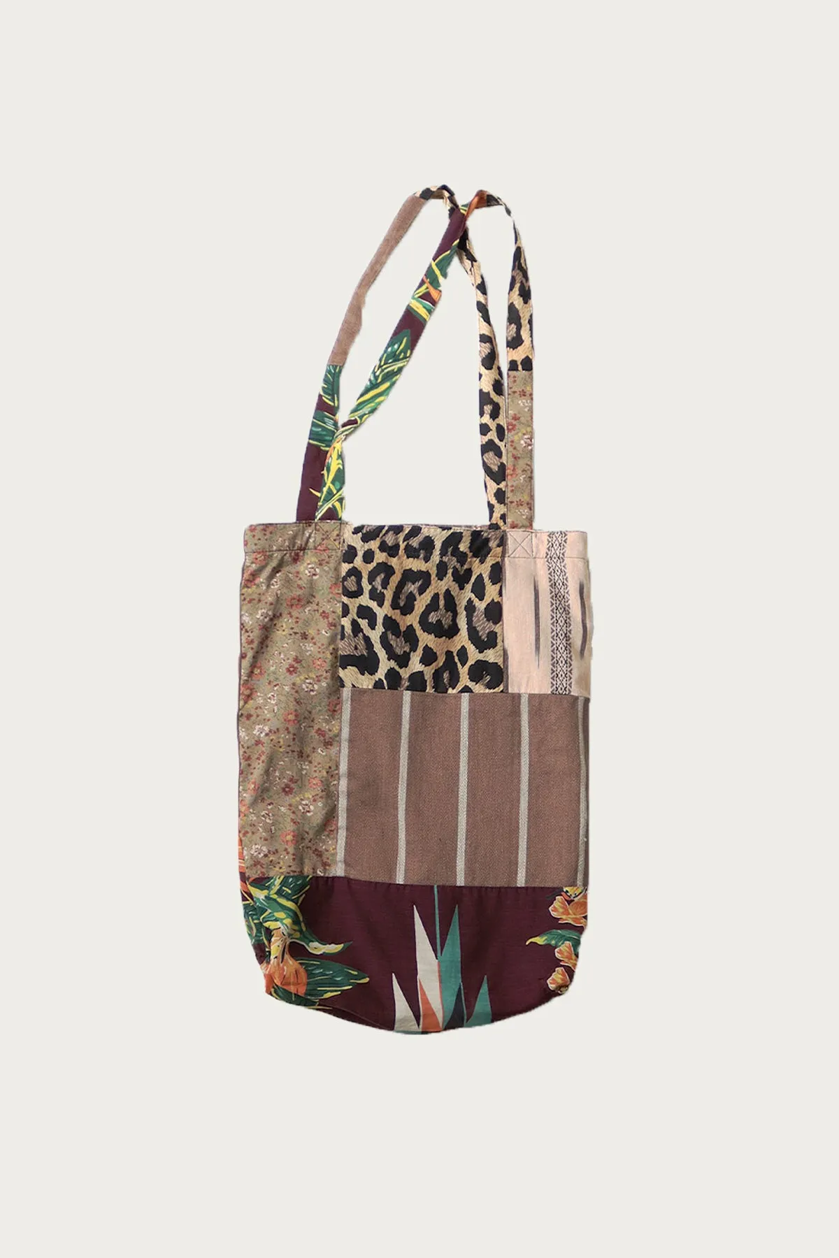 Patchwork NOVEL Tote Bag - Brown