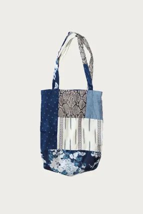 Patchwork NOVEL Tote Bag - Indigo