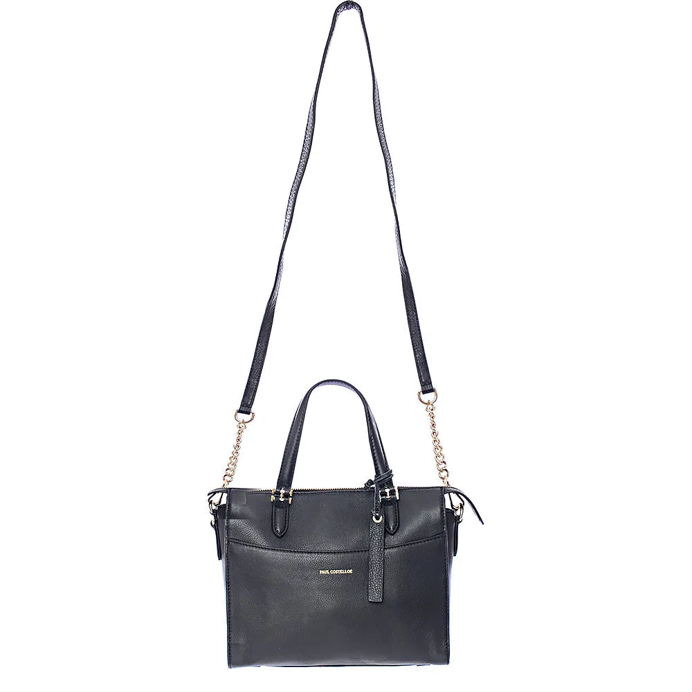 Paul Costelloe Women's Black Leather Cross Body Tote Bag