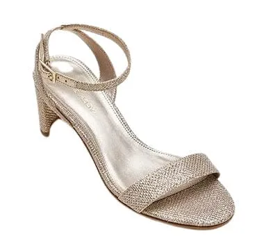 Pelle Moda Platinum Gold MOIRA 2 Low Heel Dress Sandal