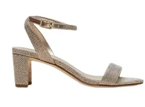 Pelle Moda Platinum Gold MOIRA 2 Low Heel Dress Sandal