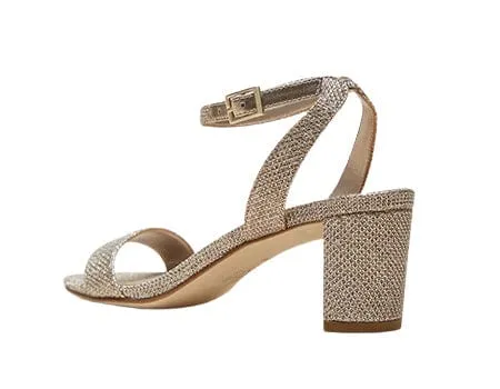 Pelle Moda Platinum Gold MOIRA 2 Low Heel Dress Sandal