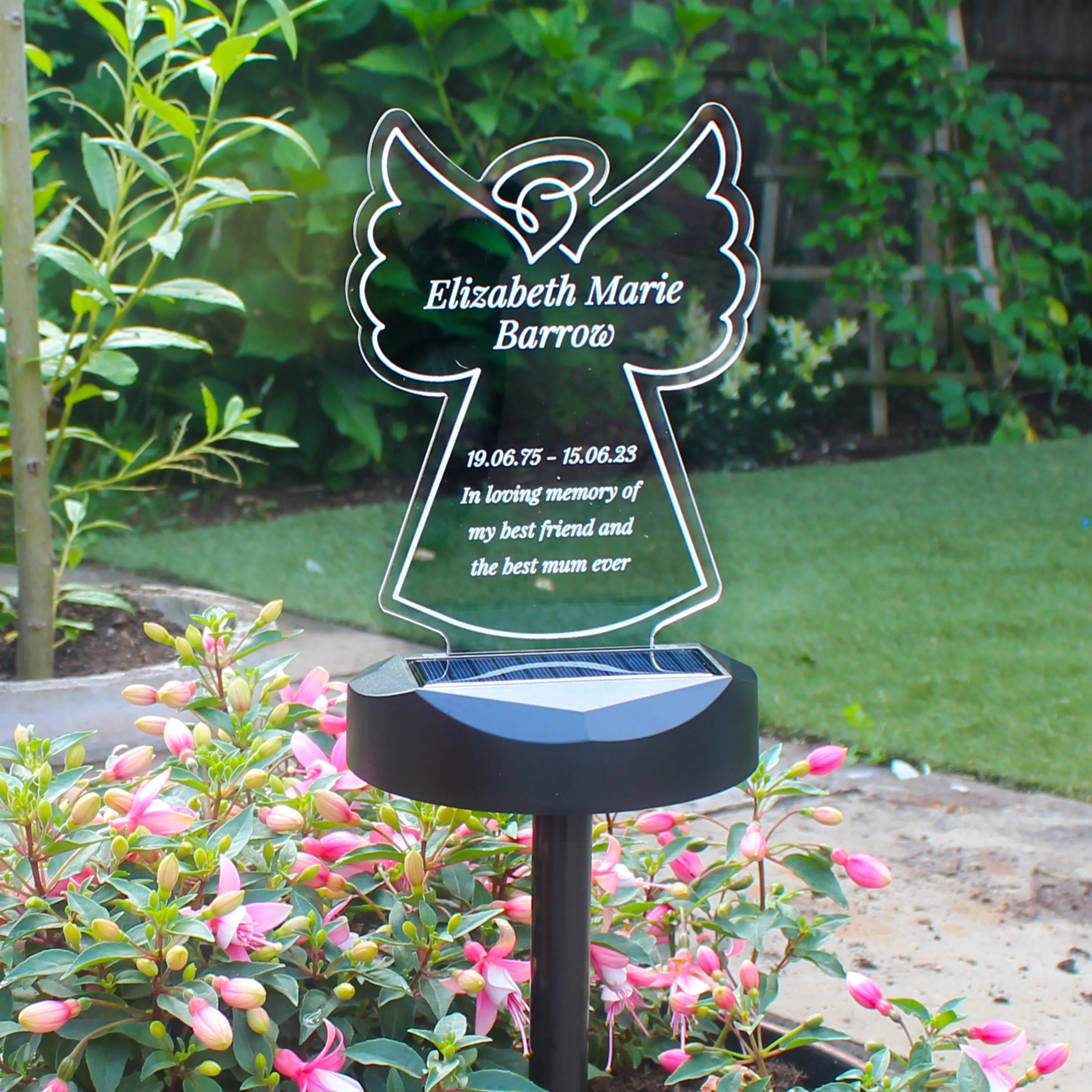 Personalised Angel Memorial Outdoor Solar Light