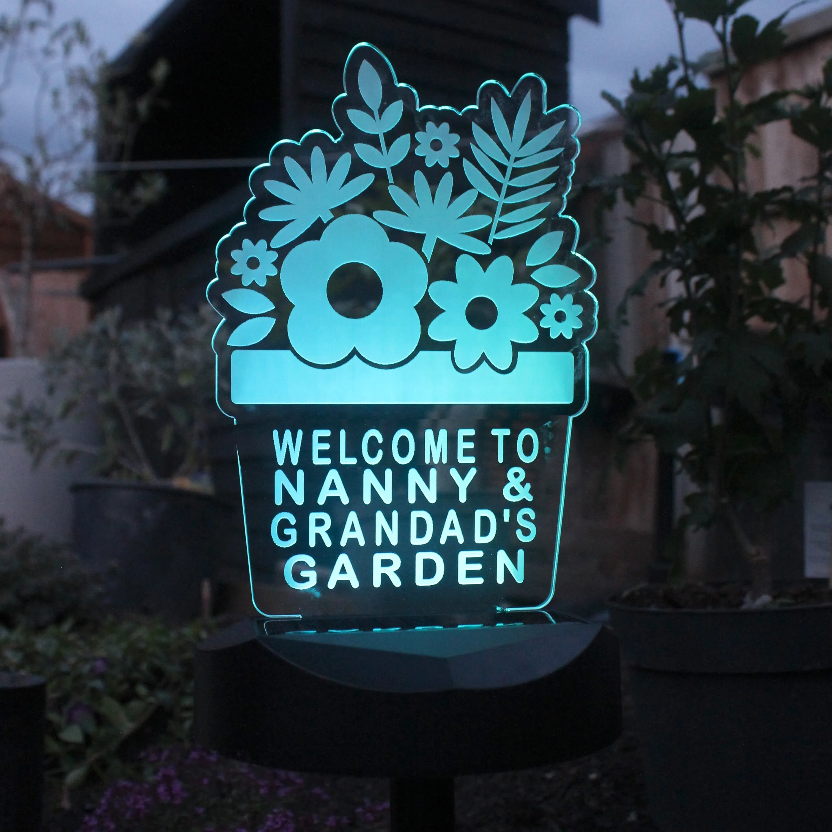 Personalised Plant Pot Outdoor Solar Light