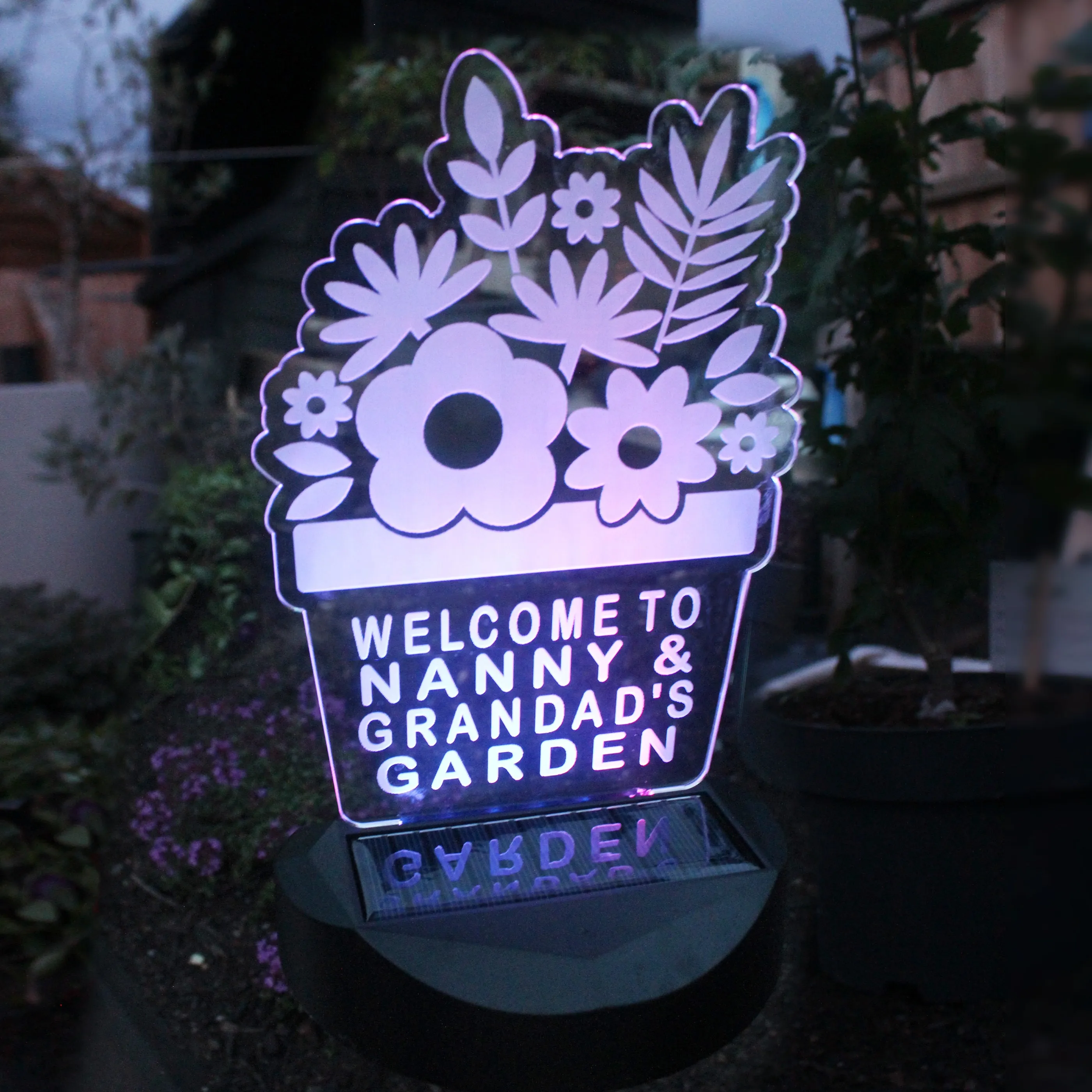 Personalised Plant Pot Outdoor Solar Light