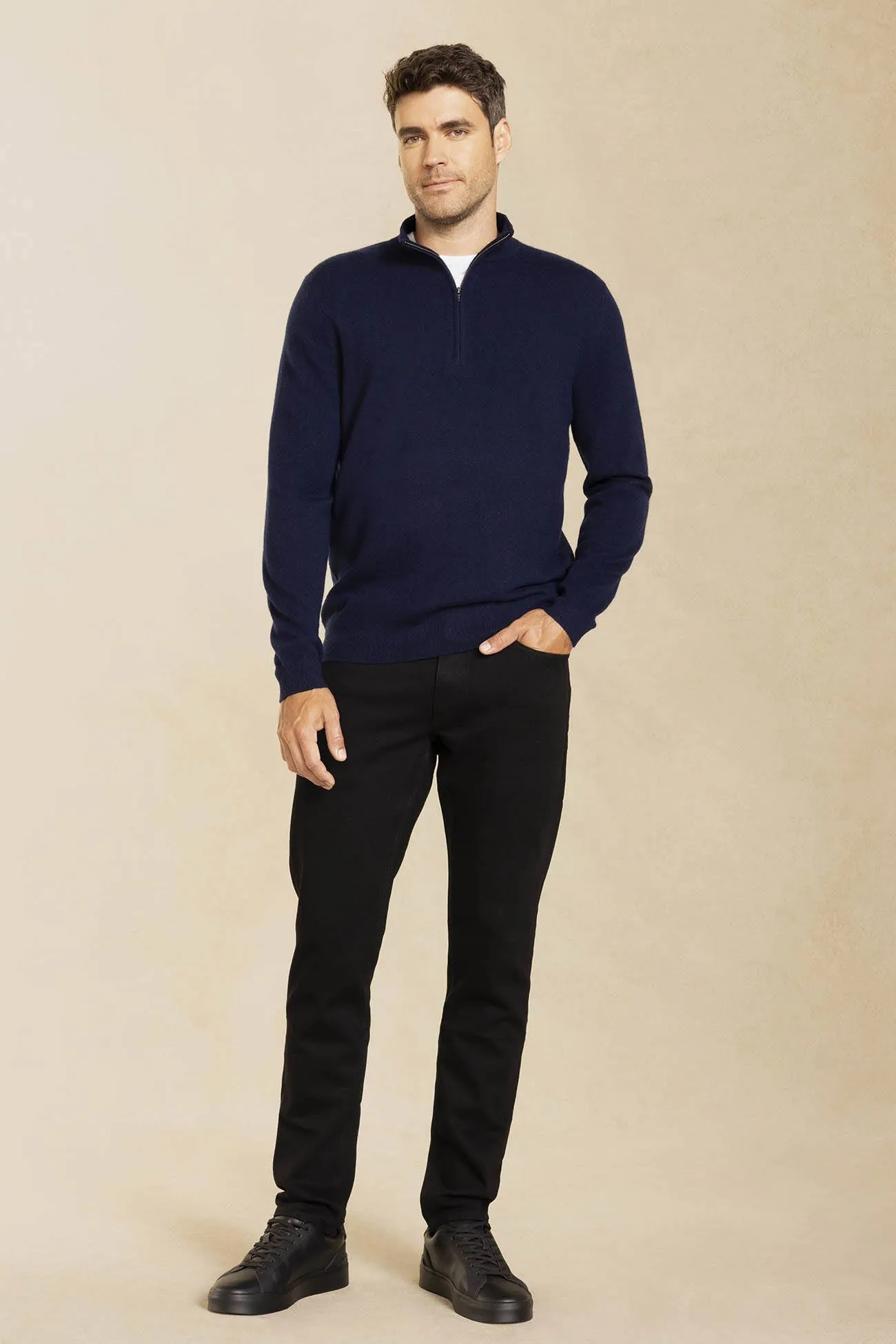 PHILLIP QUARTER-ZIP CASHMERE SWEATER