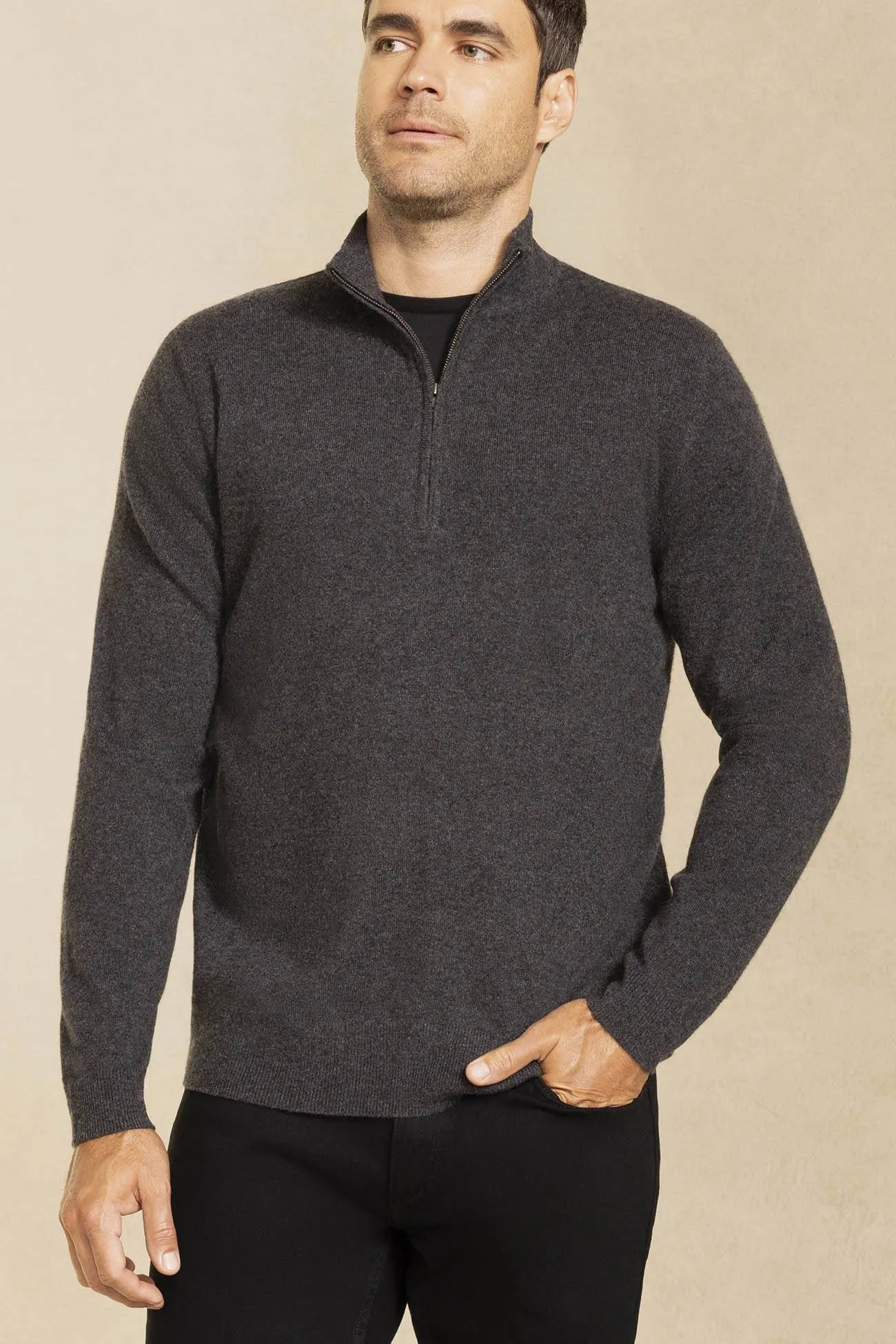 PHILLIP QUARTER-ZIP CASHMERE SWEATER