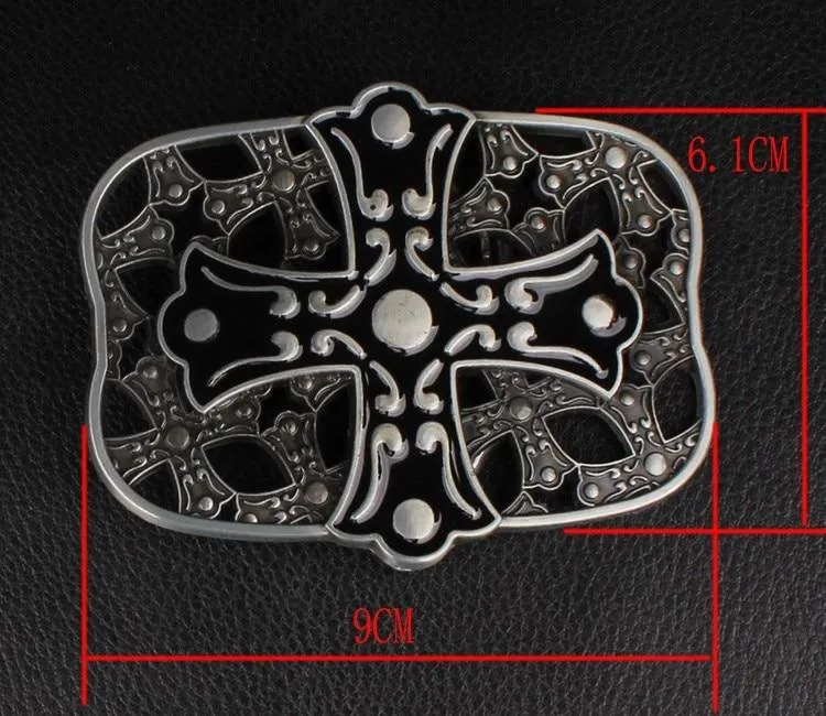 Punk Rock Hollow Retro Cross Decorative Synthetic Leather Metal Buckle Belt