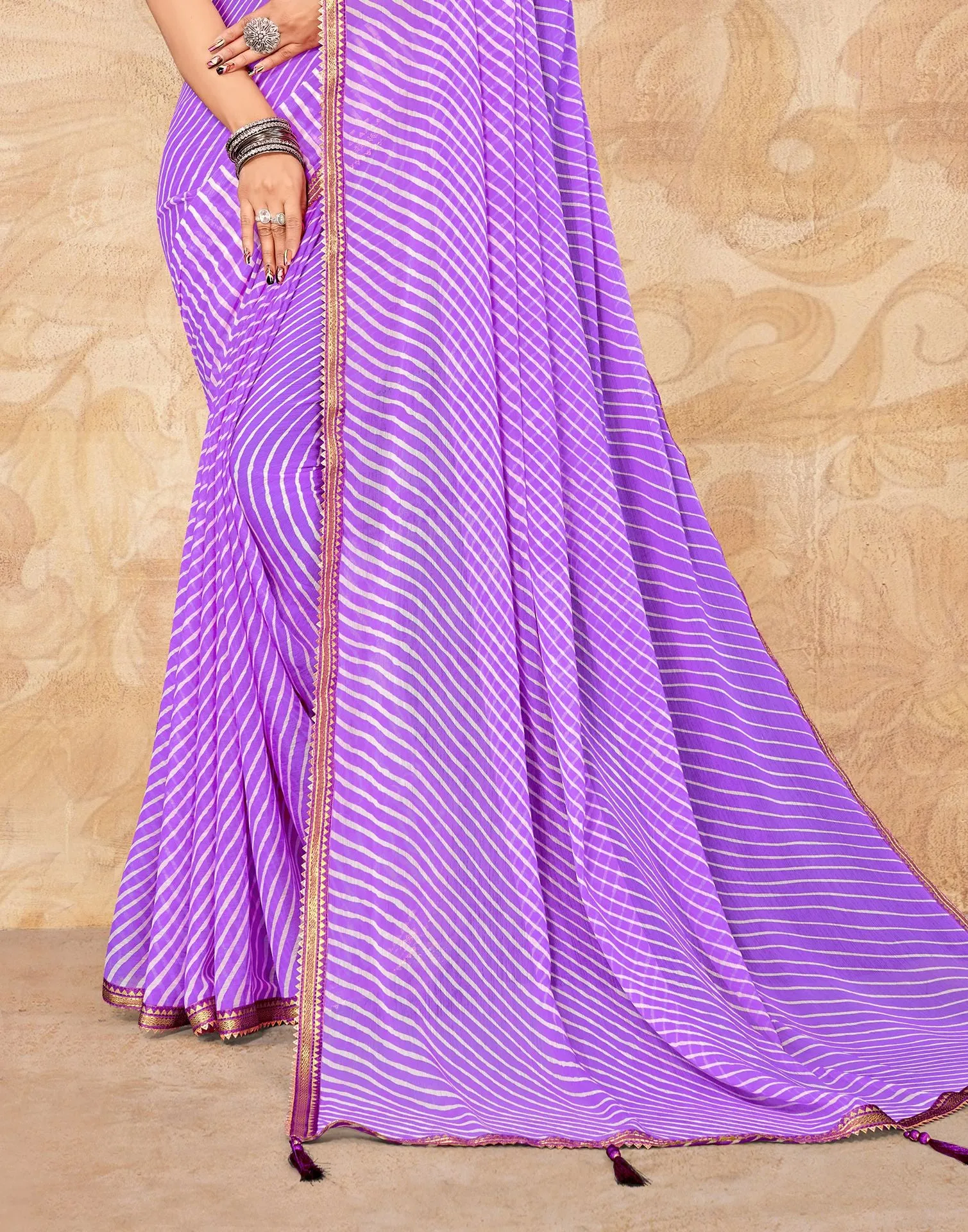 Purple Printed Saree