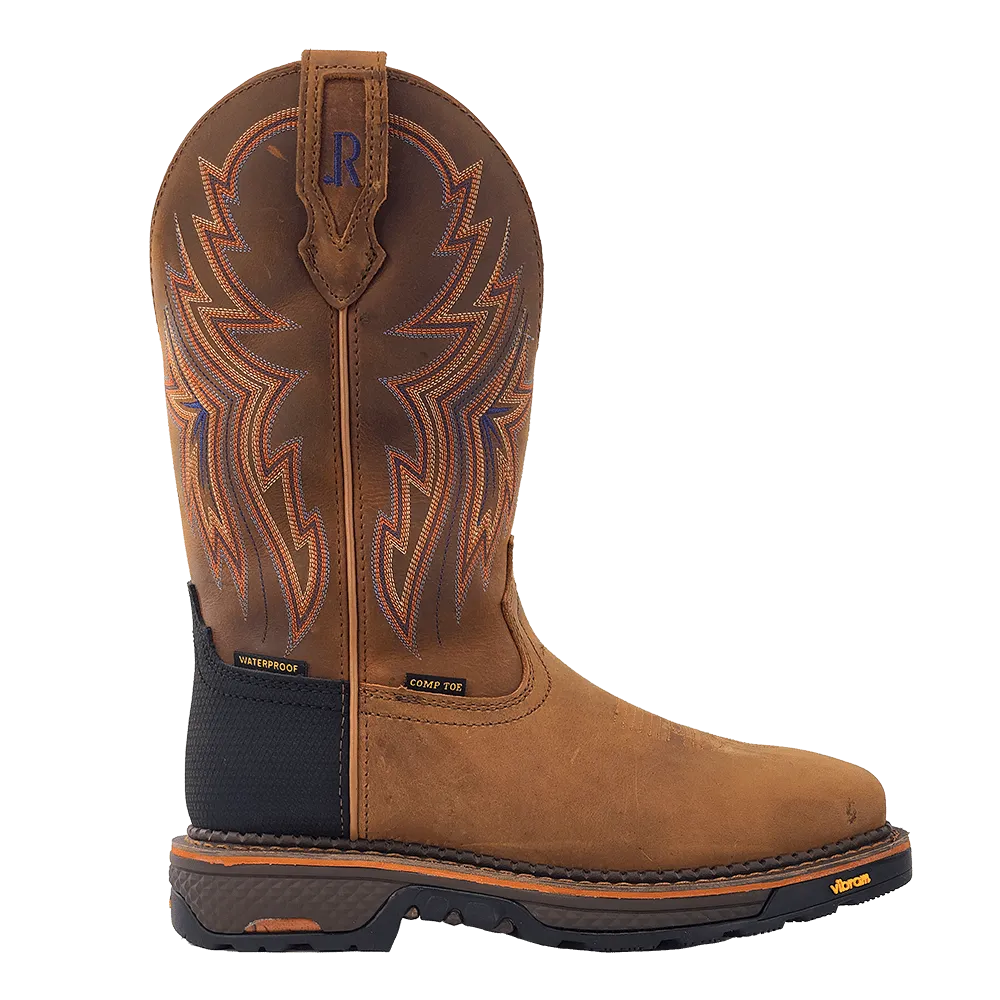 R. Watson Men's 12 Tan Cowhide Comp Toe Waterproof Work Boots