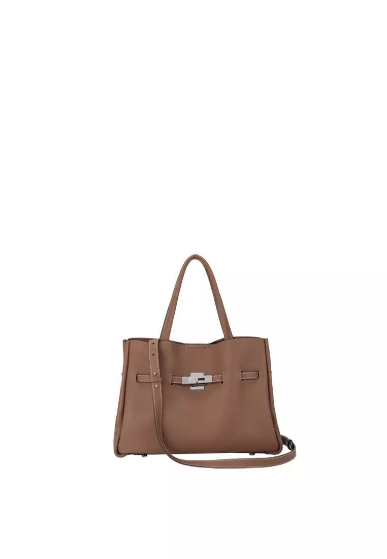 RABEANCO SAOIRSE Soft Structural Belt Tote Bag - Caramel